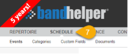 Schedule menu location in BandHelper