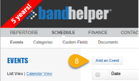 Add an Event button in Schedule